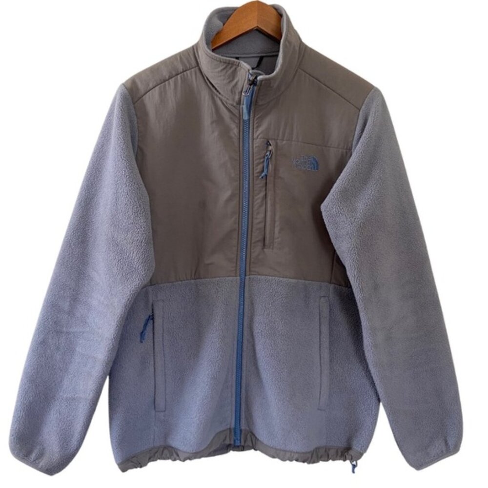 The North Face Denali Blue Gray Fleece Zip Nylon Jacket Women’s L